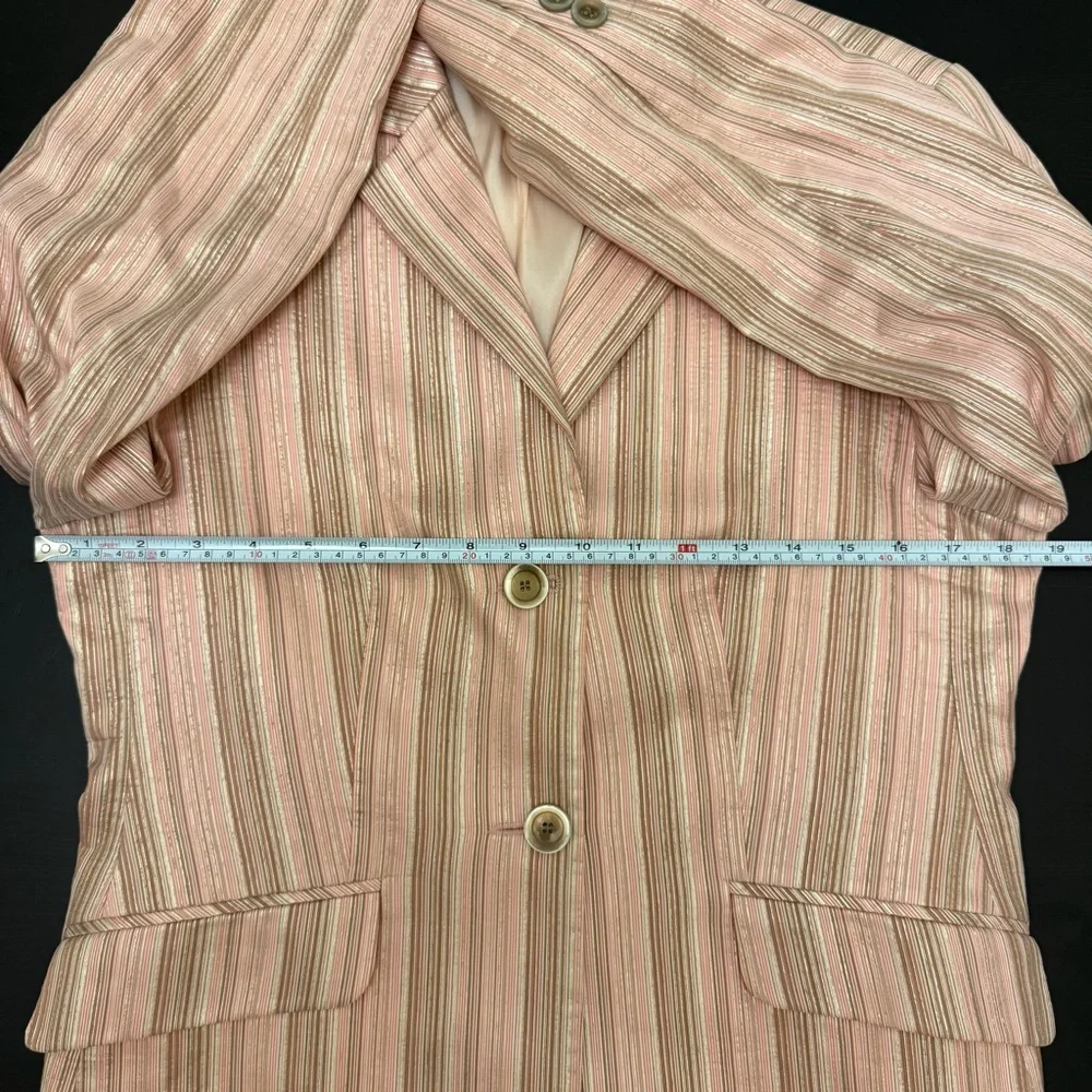 Maison de Bonneterie Blazer 42 Pink Metallic Stripe Amsterdam Designer Jacket